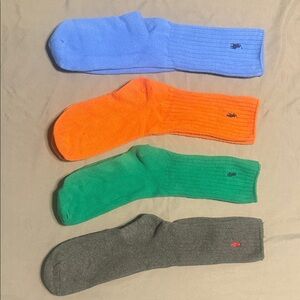 Polo by Ralph Lauren Men's Socks in Blue, Orange, Green, and Gray.  Size 10-13.